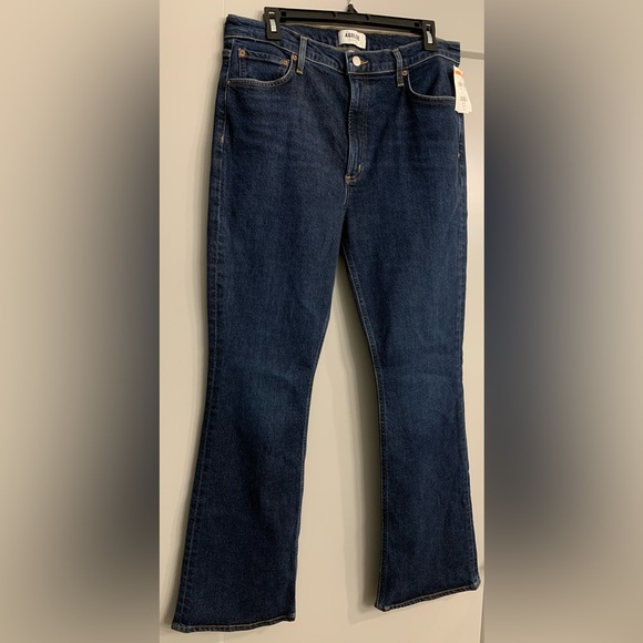 Agolde Nico High Rise Slim Boot size 31 Flare Dark Wash Button Fly NWT - Picture 7 of 16